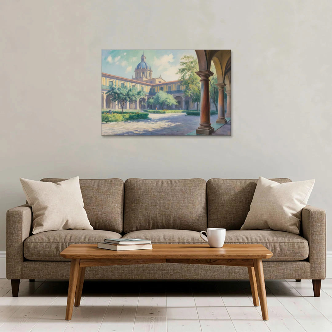 Hospicio Cabañas Courtyard - Canvas Wall Art - Sofa - 36x24