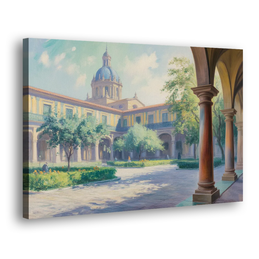Hospicio Cabañas Courtyard Side - Canvas Wall Art
