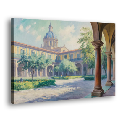 Hospicio Cabañas Courtyard Side - Canvas Wall Art