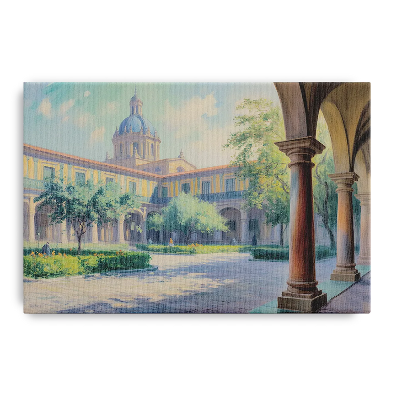 Hospicio Cabañas Courtyard Front - Canvas Wall Art