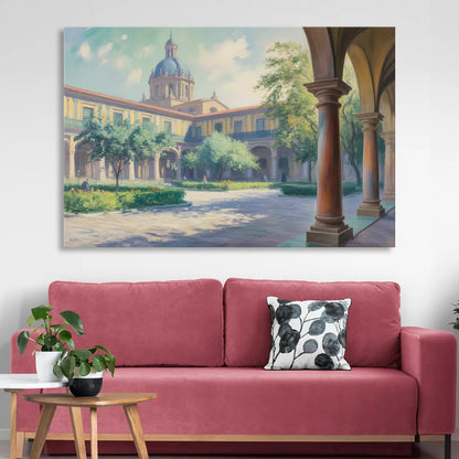 Hospicio Cabañas Courtyard Living Room - Canvas Wall Art
