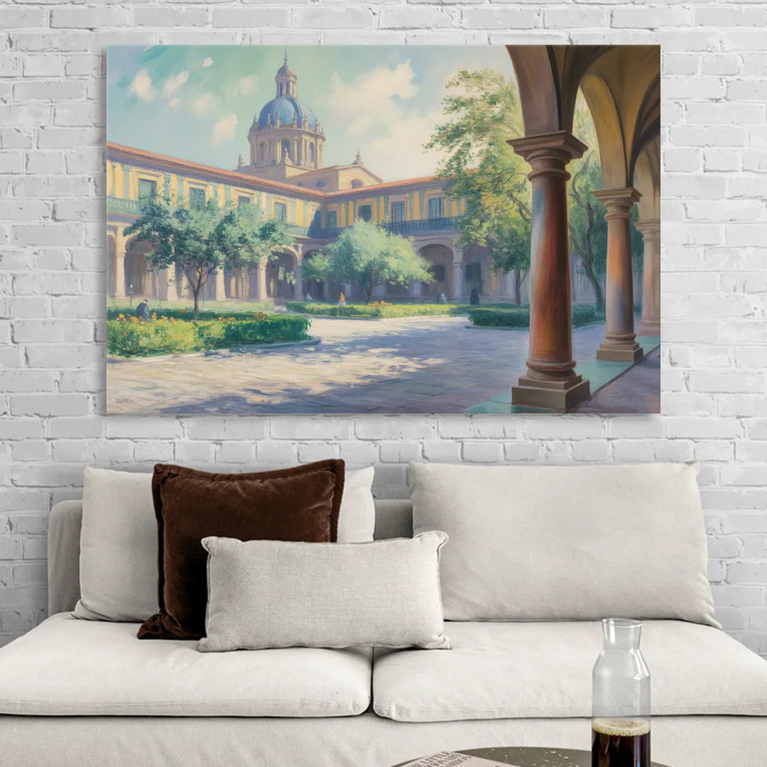 Hospicio Cabañas Courtyard Sitting Room - Canvas Wall Art