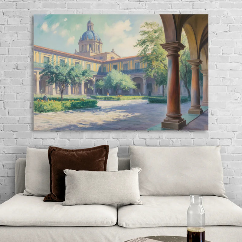 Hospicio Cabañas Courtyard Sitting Room - Canvas Wall Art