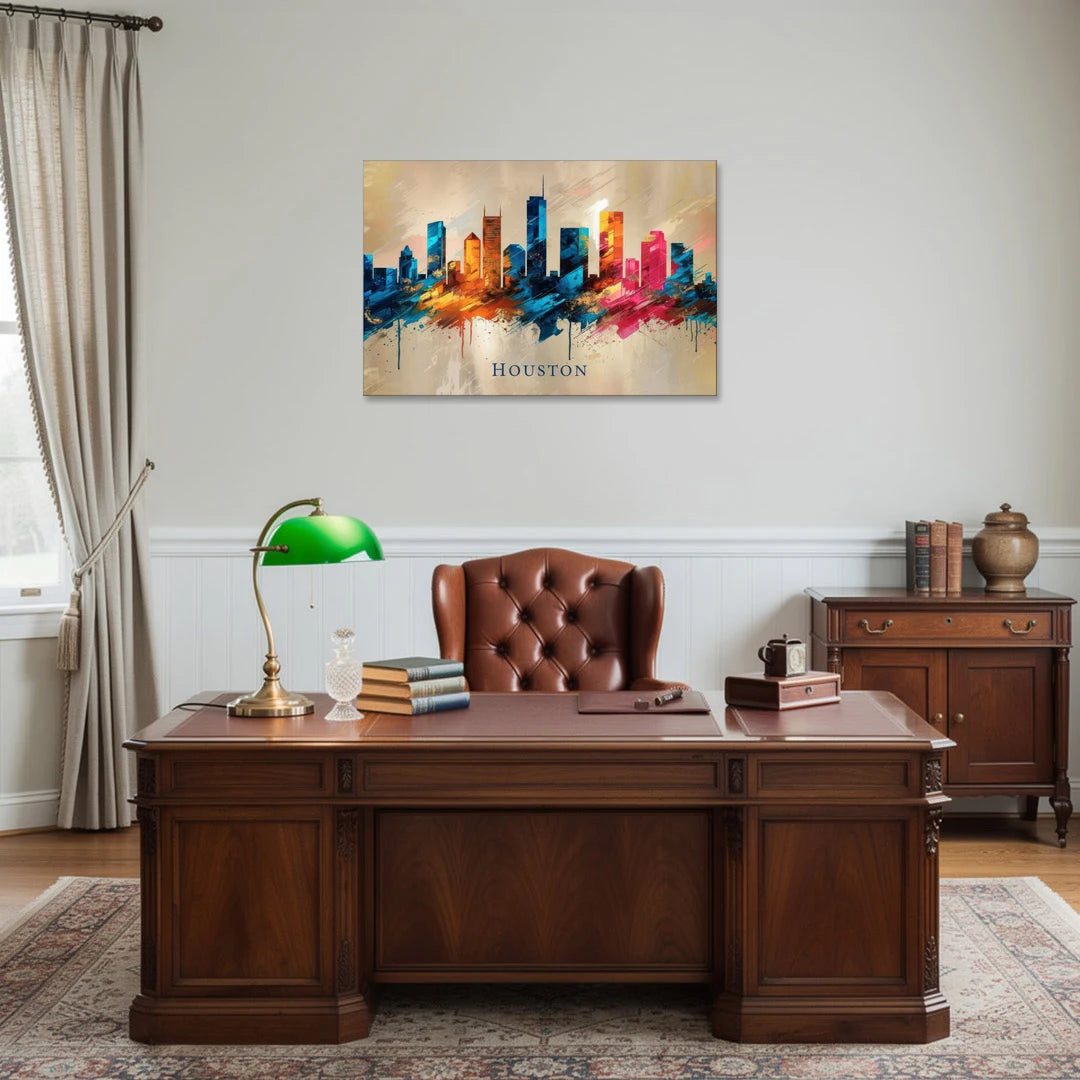 Houston Artistic Flair - Canvas Wall Art - Office - 36x24