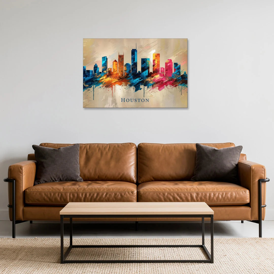Houston Artistic Flair - Canvas Wall Art - Sofa - 36x24