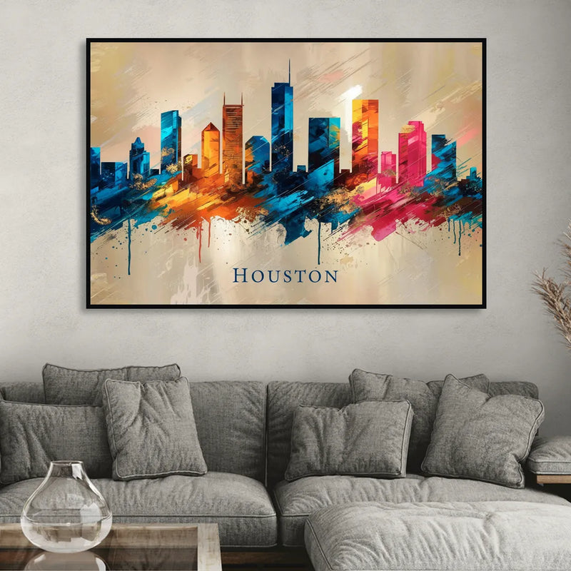 Houston Artistic Flair Sitting Room - Black Canvas Wall Art