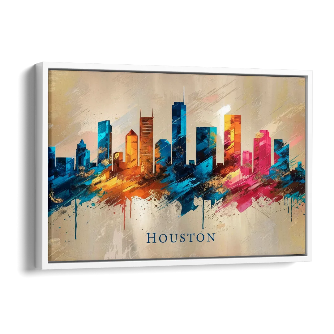 Houston Artistic Flair Side - White Canvas Wall Art