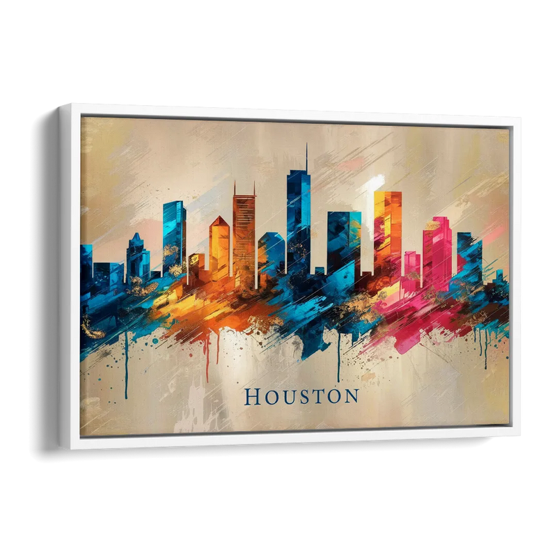 Houston Artistic Flair Side - White Canvas Wall Art