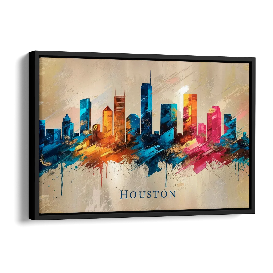 Houston Artistic Flair Side - Black Canvas Wall Art