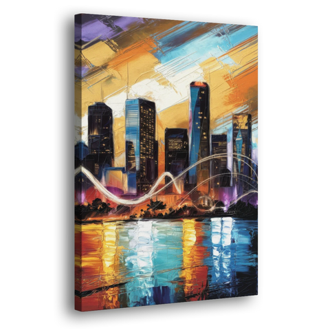 Houston Artistic Skyline - Canvas Wall Art - Side