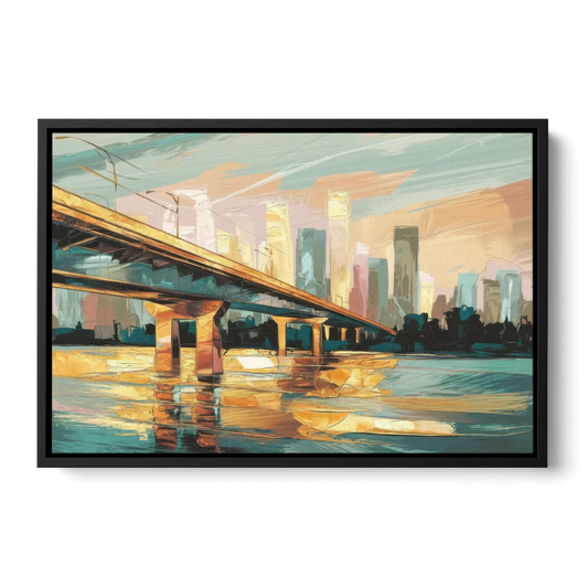 Houston Be Someone Bridge - Black Framed Canvas Wall Art - Front