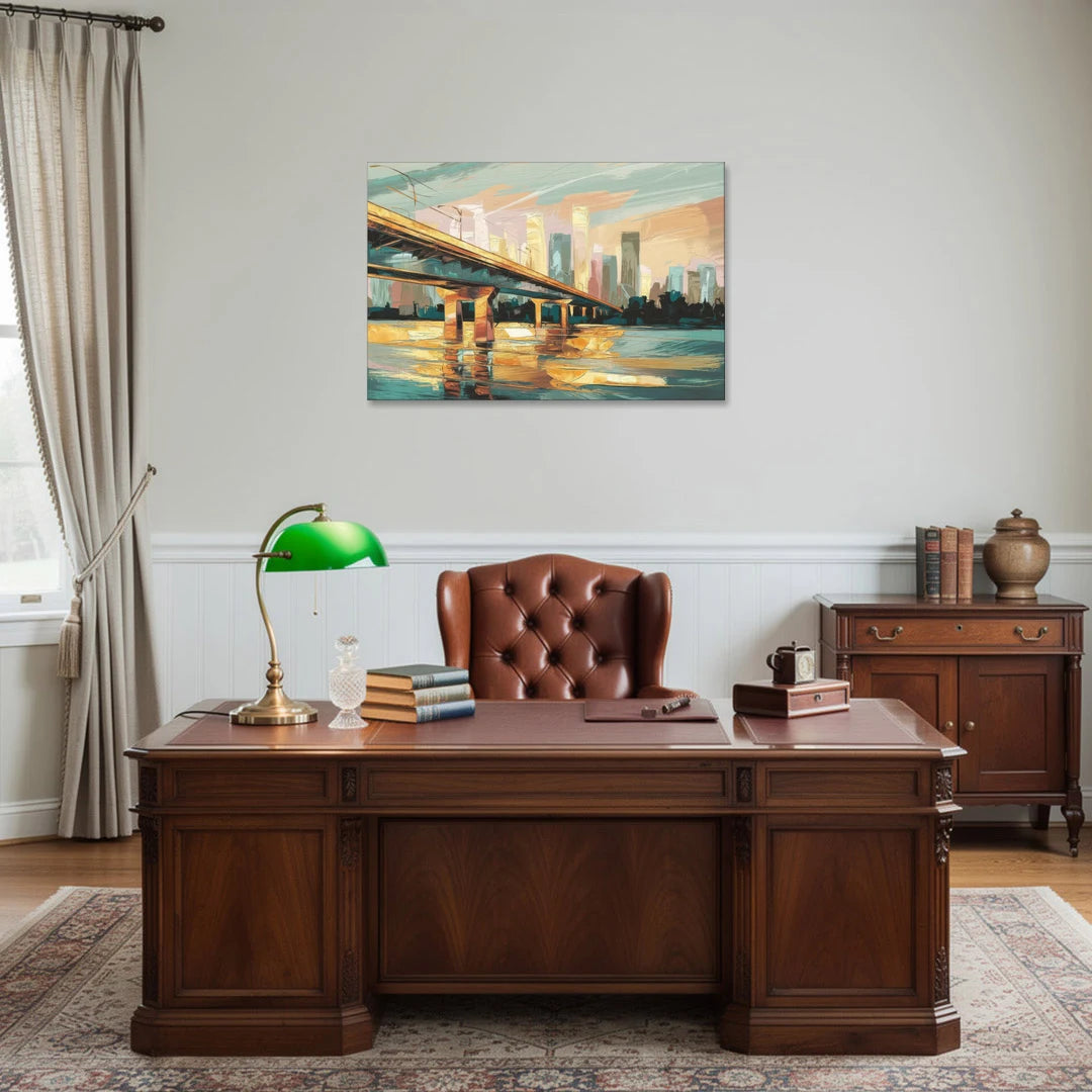 Houston Be Someone Bridge - Canvas Wall Art - Office - 36x24