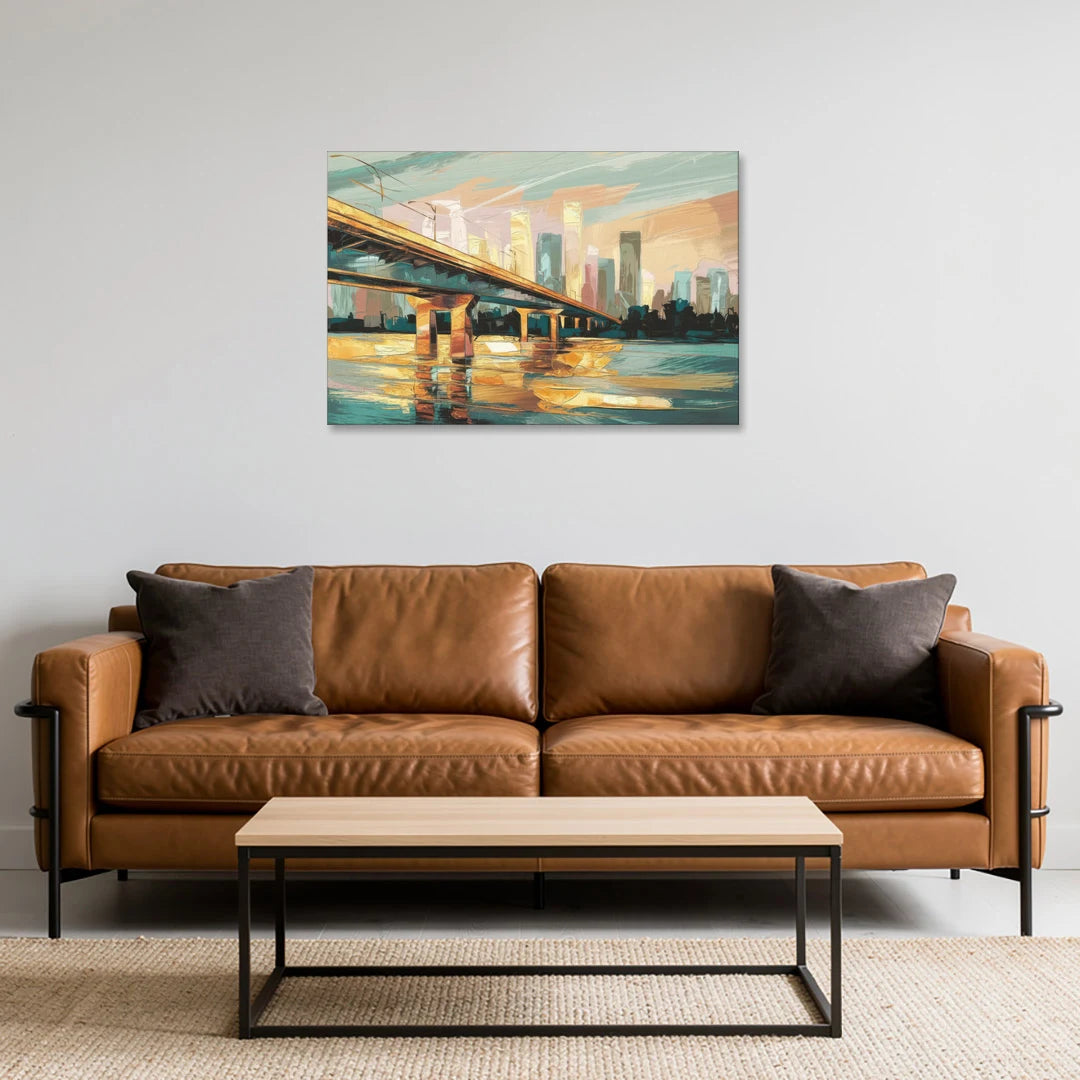 Houston Be Someone Bridge - Canvas Wall Art - Sofa - 36x24