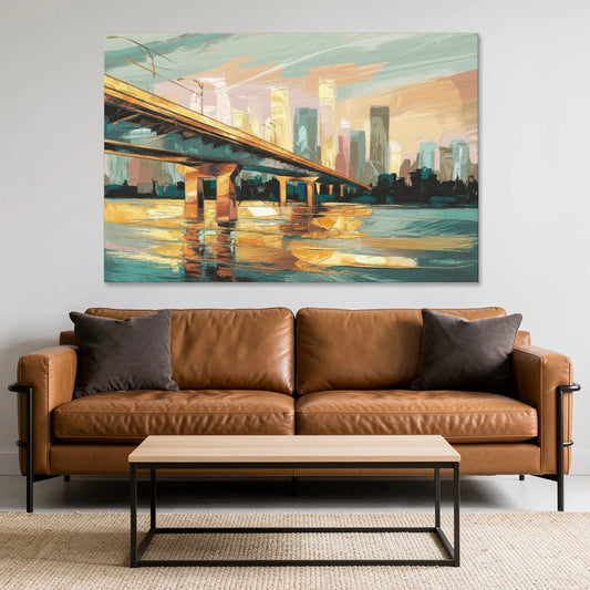 Houston Be Someone Bridge - Canvas Wall Art - Sofa - 60x40