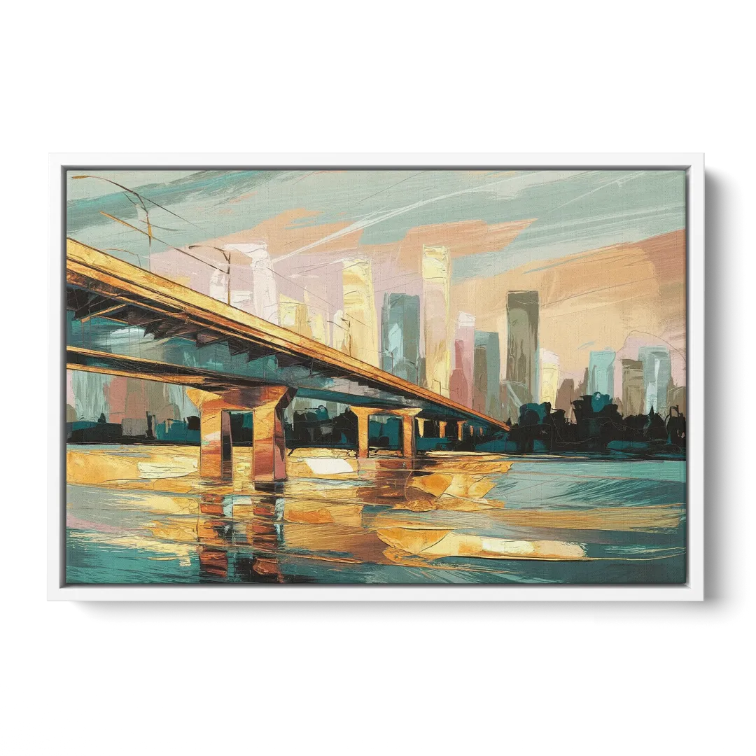 Houston Be Someone Bridge Front - White Canvas Wall Art