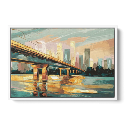 Houston Be Someone Bridge Front - White Canvas Wall Art