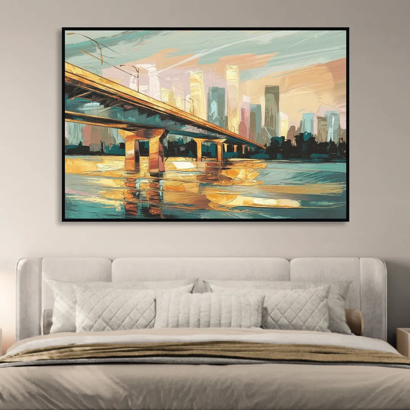 Houston Be Someone Bridge Sitting Room - Black Canvas Wall Art