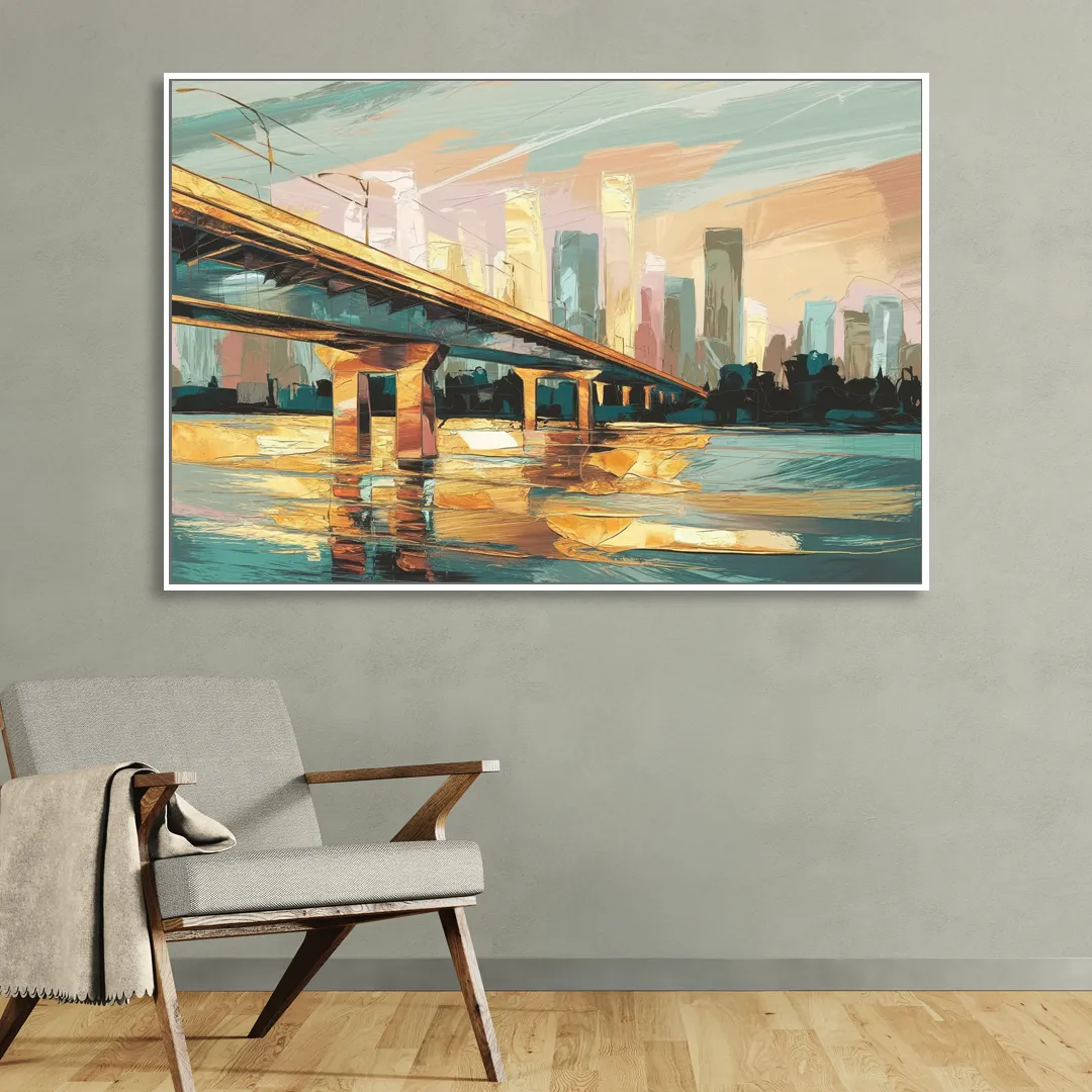 Houston Be Someone Bridge Sitting Room - White Canvas Wall Art