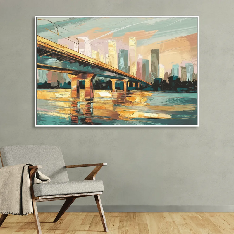 Houston Be Someone Bridge Sitting Room - White Canvas Wall Art