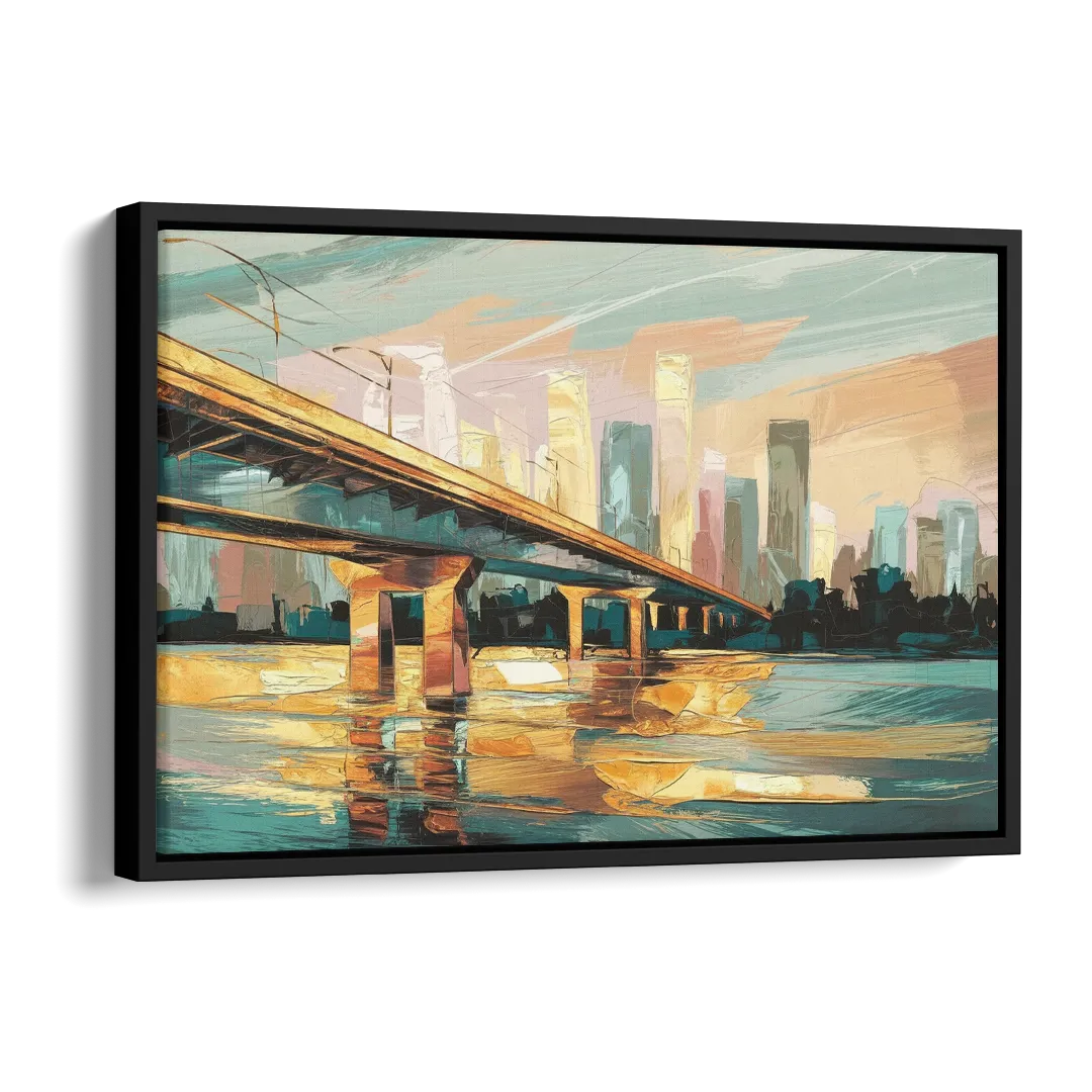 Houston Be Someone Bridge Side - Black Canvas Wall Art