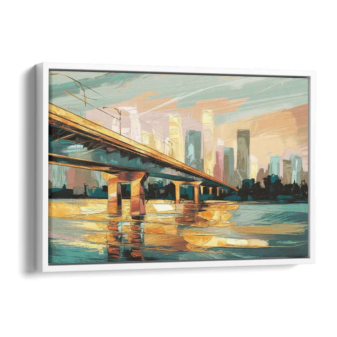 Houston Be Someone Bridge Side - White Canvas Wall Art