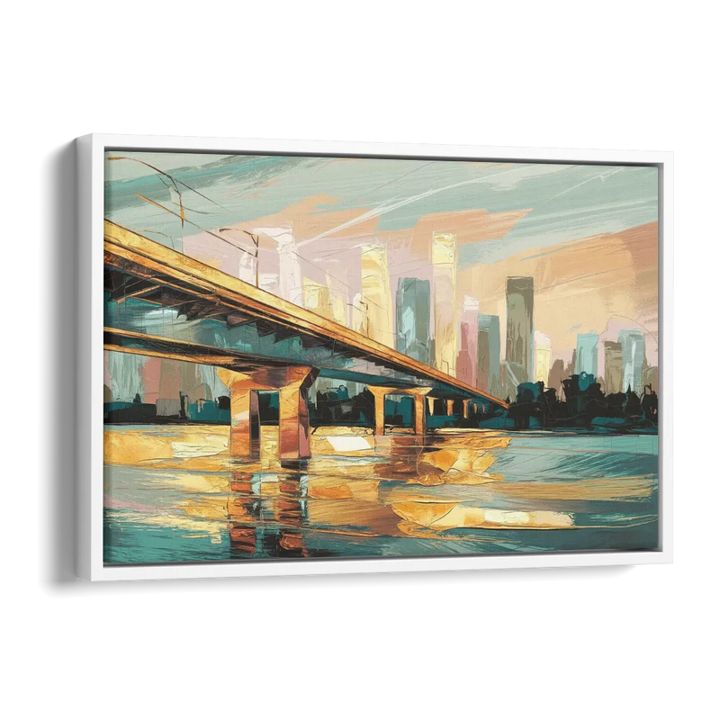 Houston Be Someone Bridge Side - White Canvas Wall Art