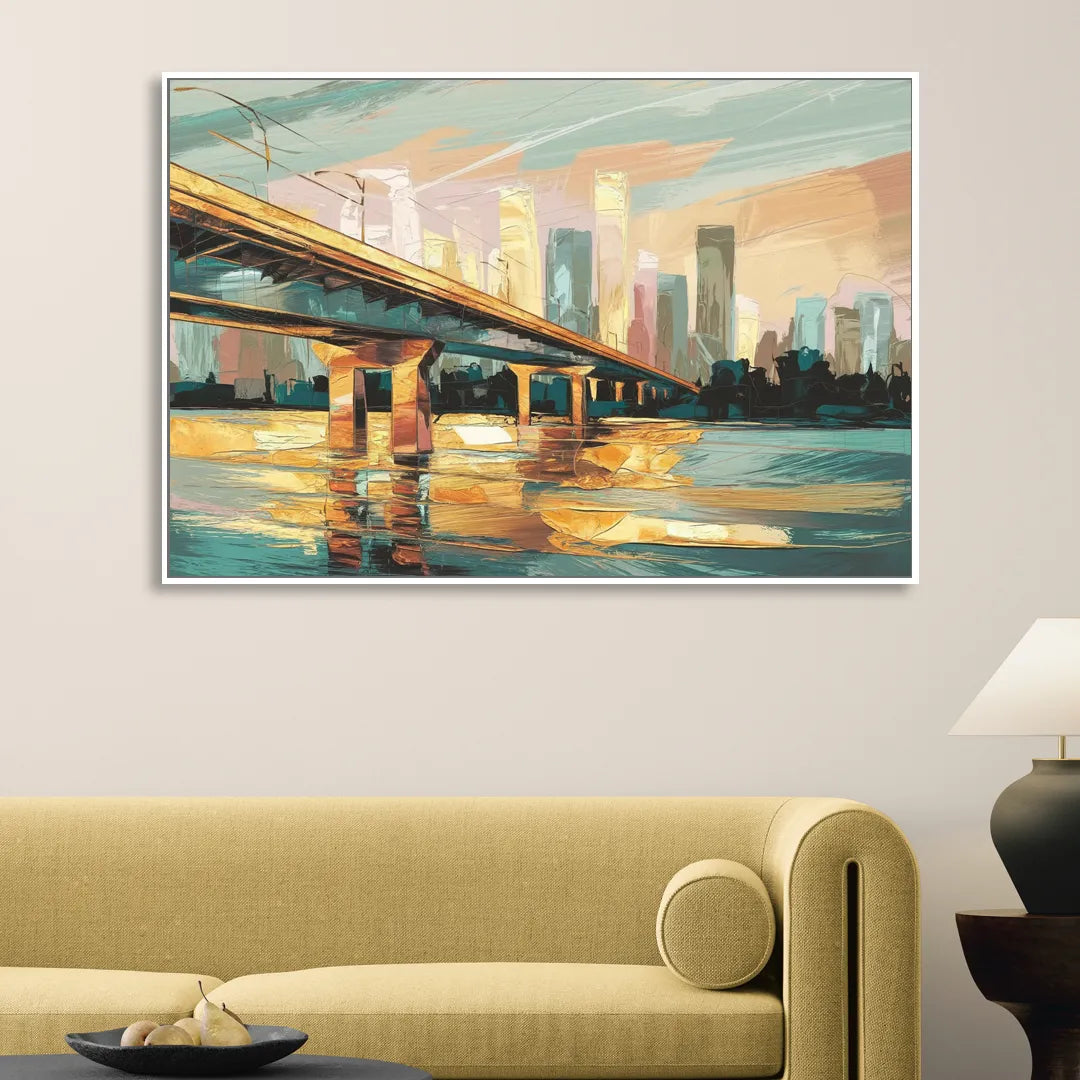 Houston Be Someone Bridge Living Room - White Canvas Wall Art