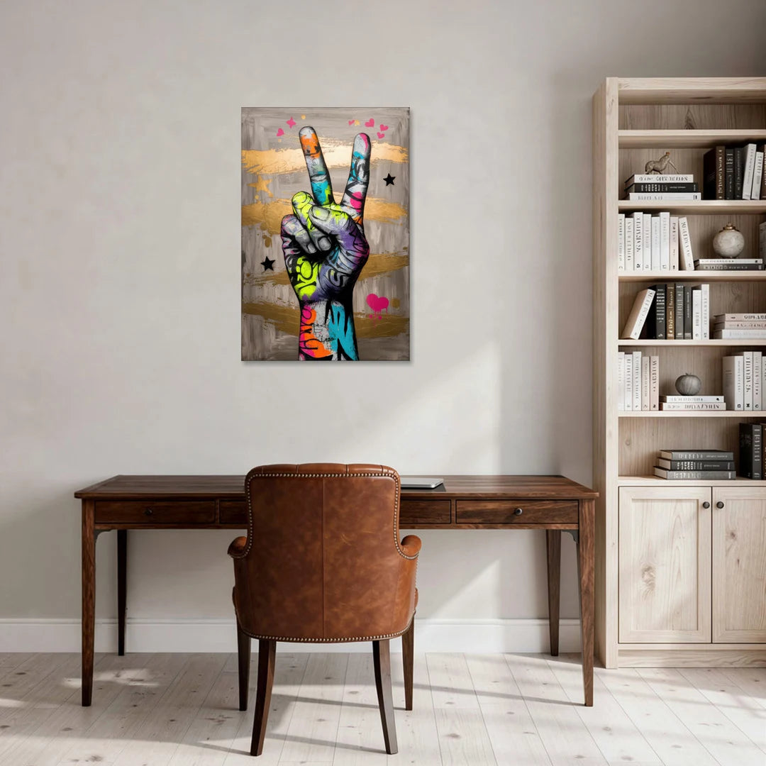 Houston Bold Graffiti - Canvas Wall Art - Office - 24x36