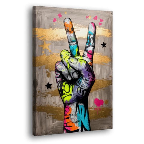 Houston Bold Graffiti - Canvas Wall Art - Side