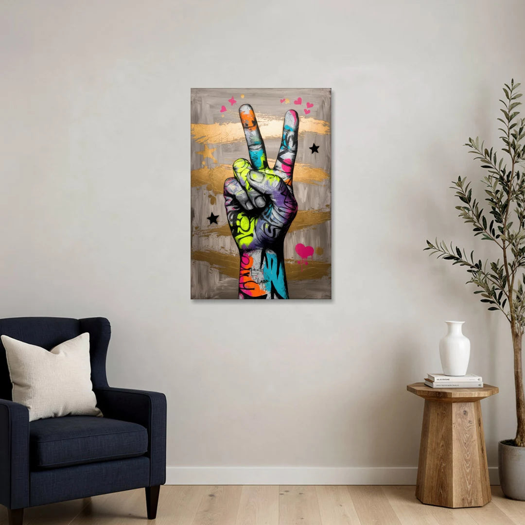 Houston Bold Graffiti - Canvas Wall Art - Sofa - 24x36