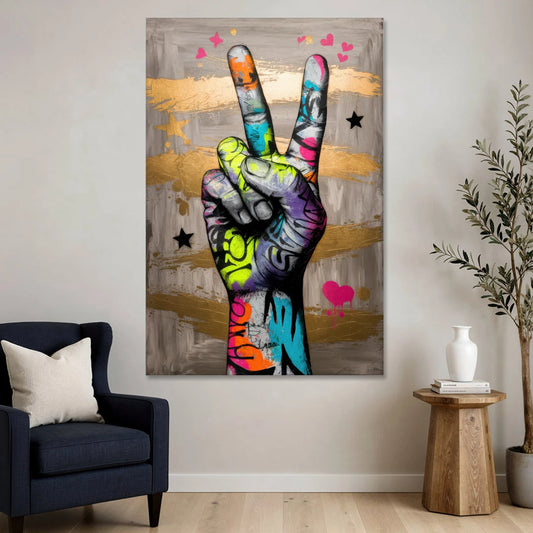 Houston Bold Graffiti - Canvas Wall Art - Sofa - 40x60
