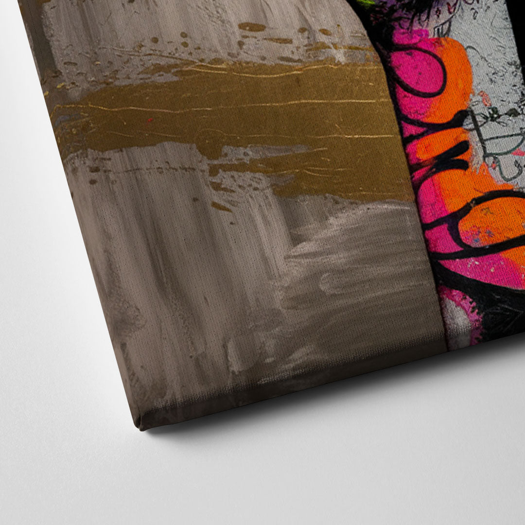 Houston Bold Graffiti Canvas Close Up