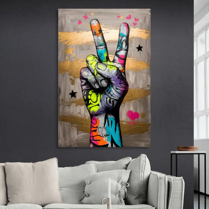 Houston Bold Graffiti Living Room - Canvas Wall Art