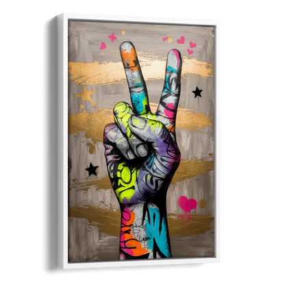 Houston Bold Graffiti Side - White Canvas Wall Art