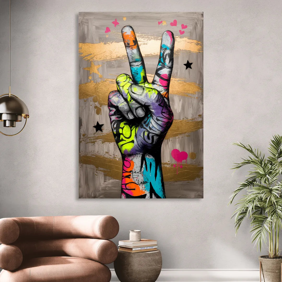 Houston Bold Graffiti Sitting Room - Canvas Wall Art
