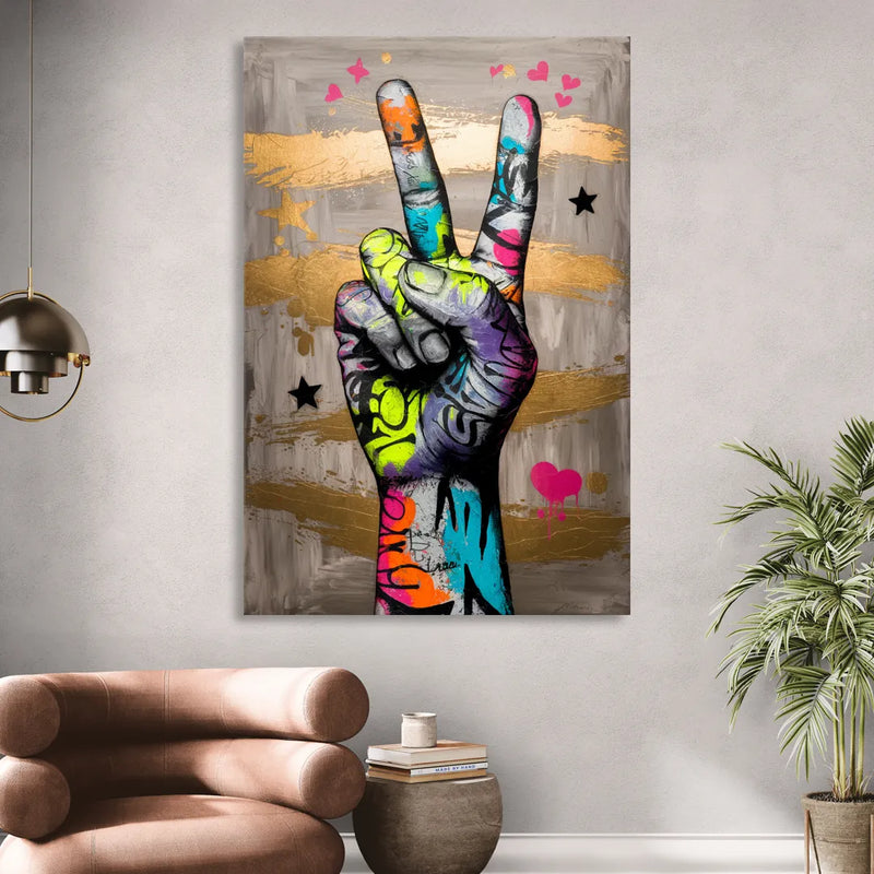 Houston Bold Graffiti Sitting Room - Canvas Wall Art