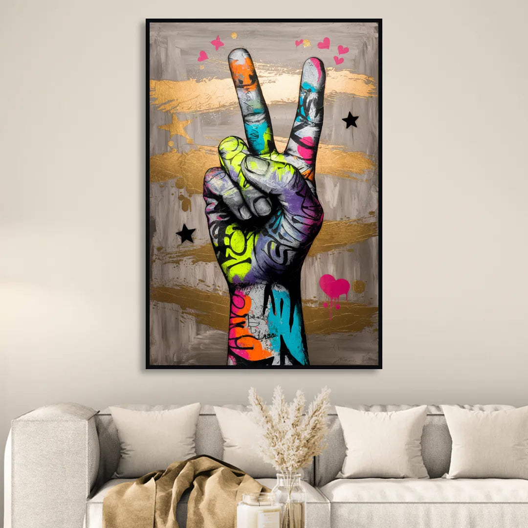 Houston Bold Graffiti Living Room - Black Canvas Wall Art