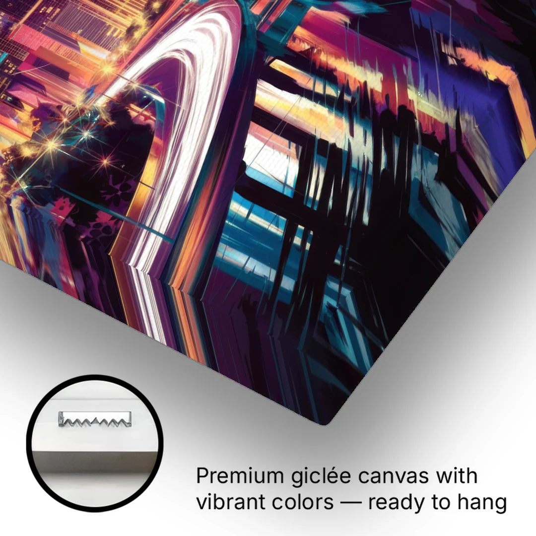 Houston City Lights - Canvas Wall Art - Gallery Wrap Corner