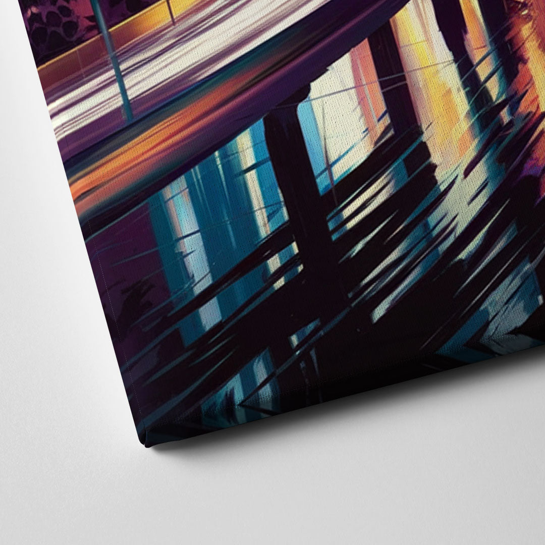 Houston City Lights Canvas Close Up