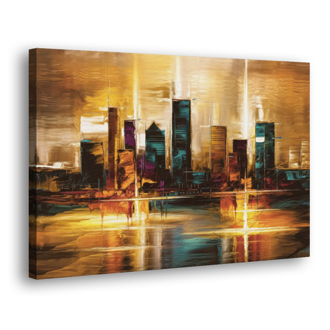 Houston Cityscape - Canvas Wall Art - Side
