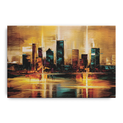 Houston Cityscape Front - Canvas Wall Art