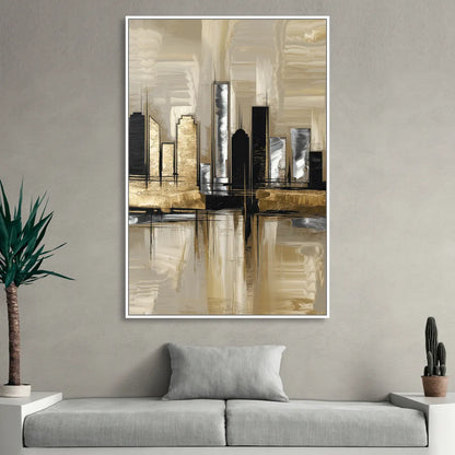Houston Contemporary Design Sitting Room - White Canvas Wall Art