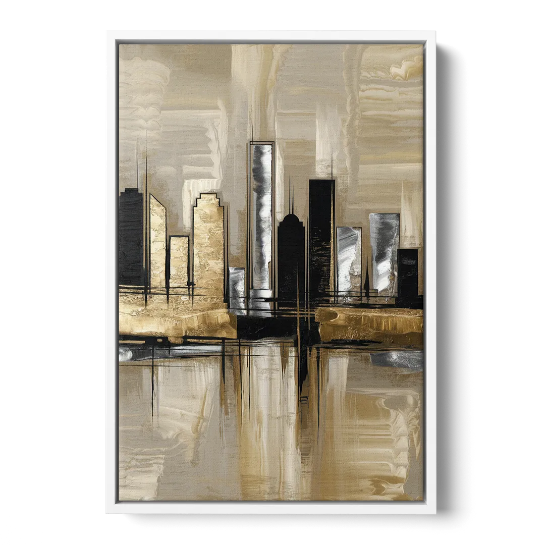 Houston Contemporary Design Front - White Canvas Wall Art