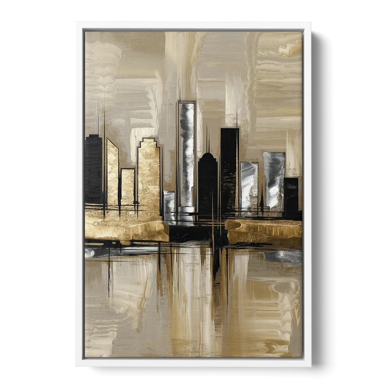 Houston Contemporary Design Front - White Canvas Wall Art