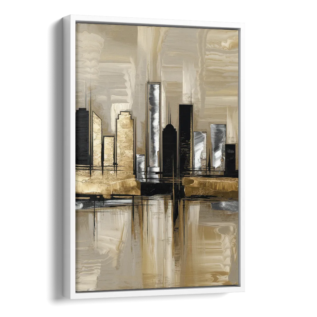 Houston Contemporary Design Side - White Canvas Wall Art