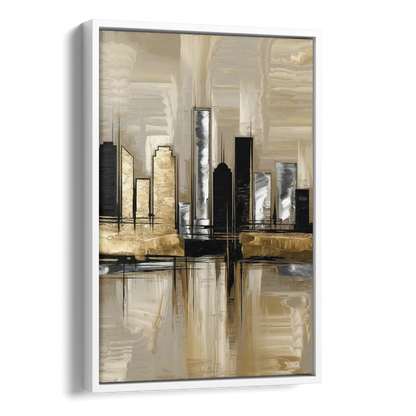 Houston Contemporary Design Side - White Canvas Wall Art