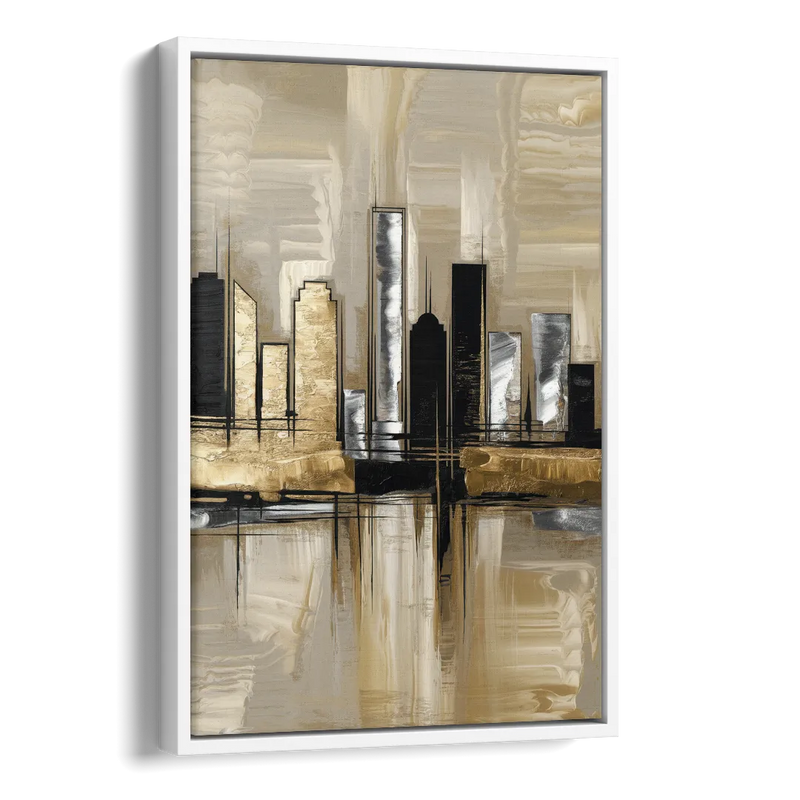 Houston Contemporary Design Side - White Canvas Wall Art
