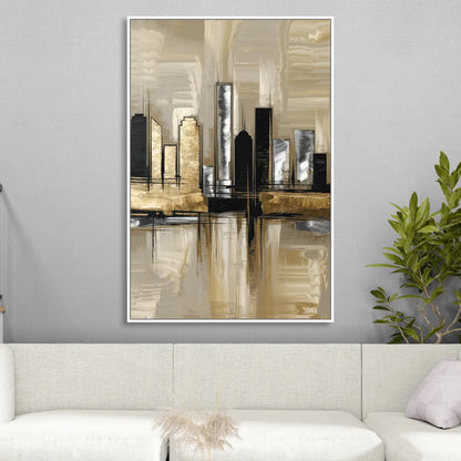 Houston Contemporary Design Living Room - White Canvas Wall Art