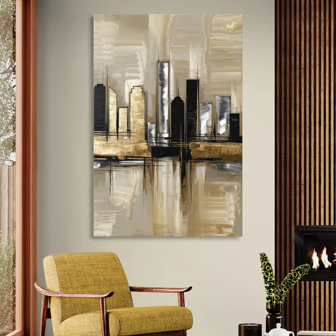 Houston Contemporary Design Living Room - Canvas Wall Art