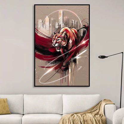 Houston Cougars Passion Living Room - Black Canvas Wall Art